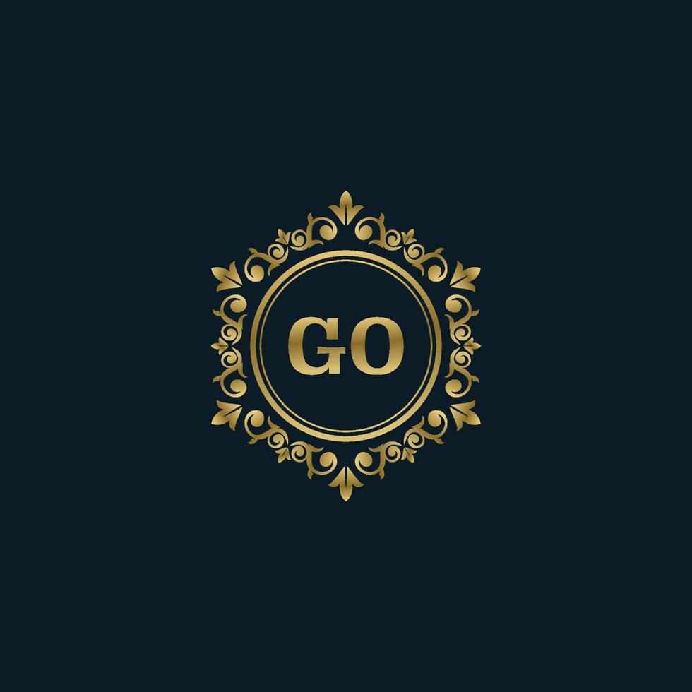 brief Gaan logo met luxe goud sjabloon. elegantie logo vector sjabloon.