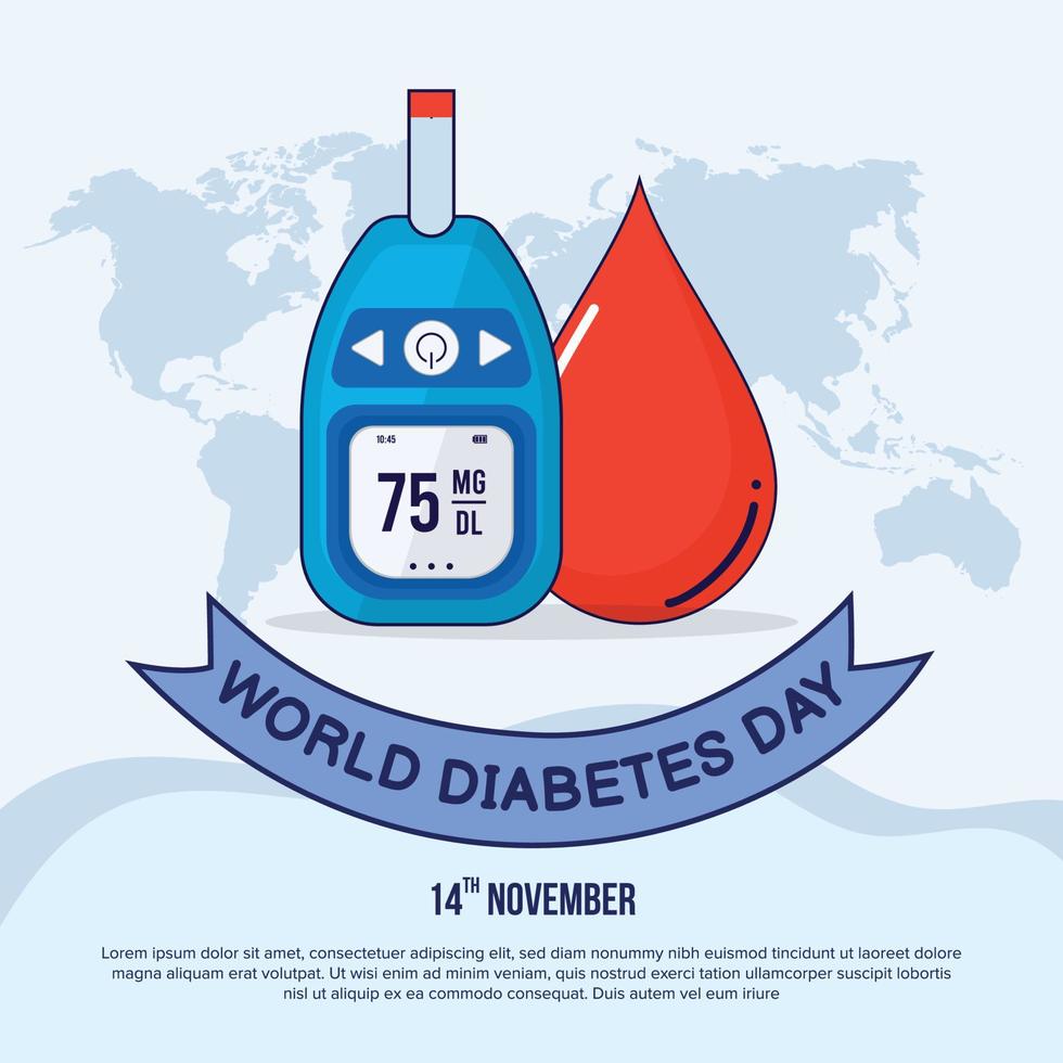 wereld diabetes dag sociaal media ontwerp post vector