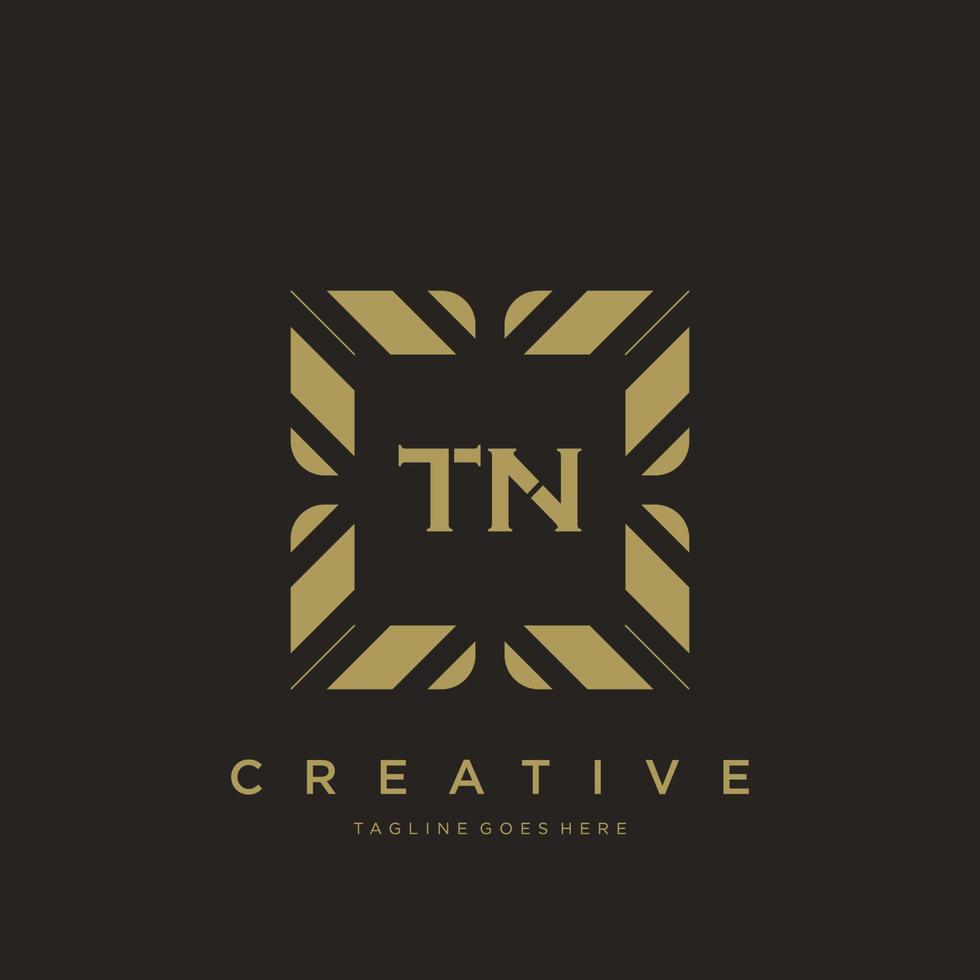 tn eerste brief luxe ornament monogram logo sjabloon vector