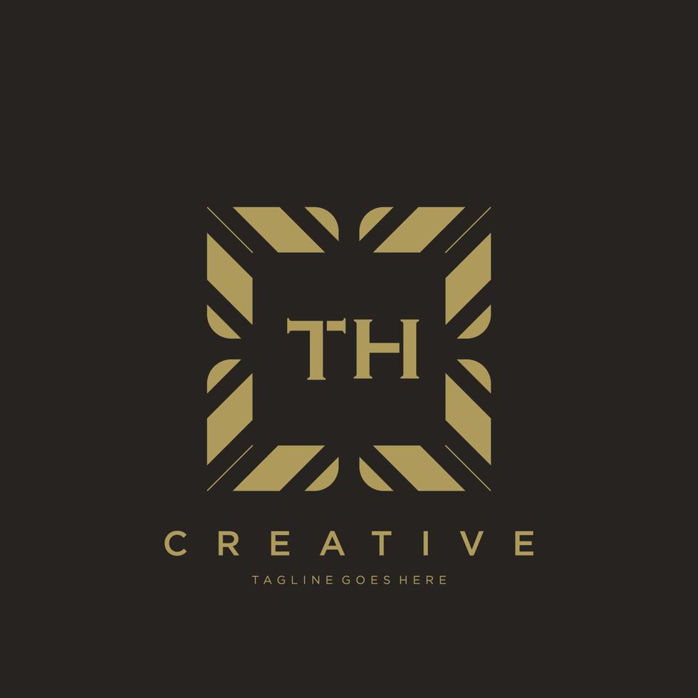 th eerste brief luxe ornament monogram logo sjabloon vector