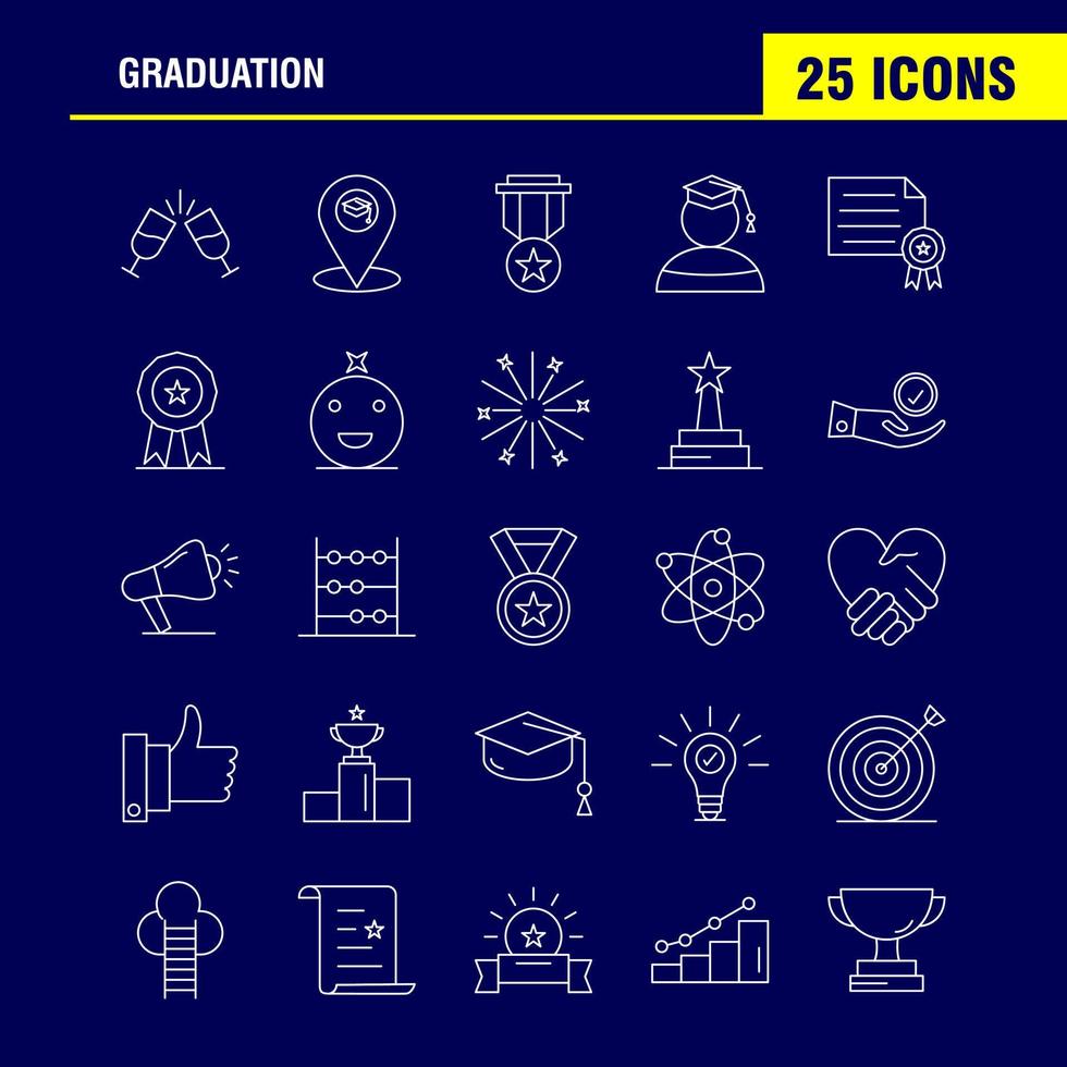 diploma uitreiking lijn pictogrammen reeks voor infographics mobiel uxui uitrusting en afdrukken ontwerp omvatten glas drinken gezondheidszorg diploma uitreiking kaart plaats medaille prijs icoon reeks vector