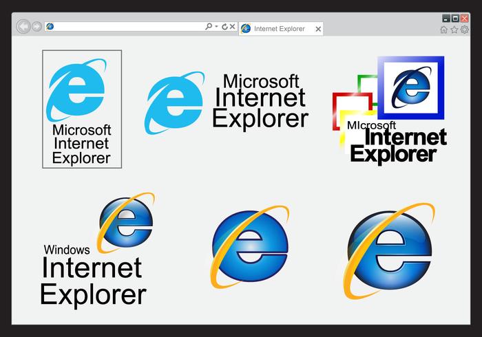 Internet Explorer Browser Icons vector