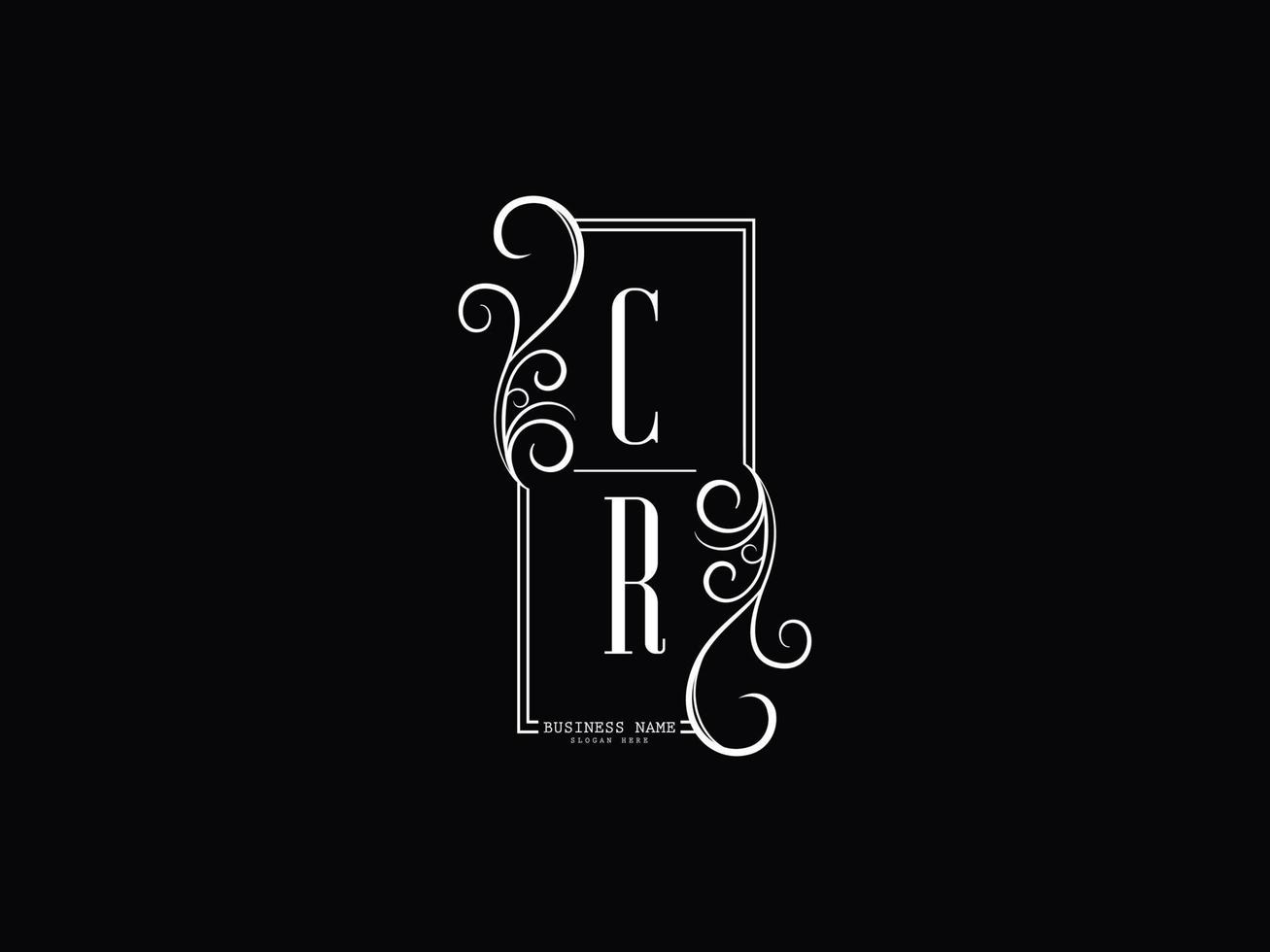 brief cr luxe logo, premie cr rc logo icoon ontwerp vector