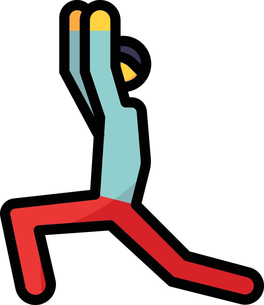 yoga menselijk rekken sport - gevulde schets icoon vector