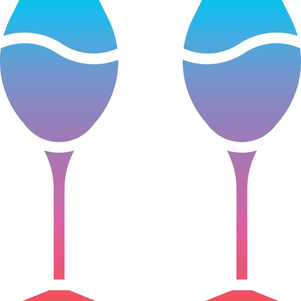wijn alcohol glas proost drank - helling solide icoon vector