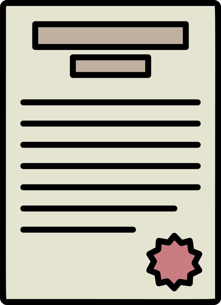 document met zegel schets kleur icoon vector