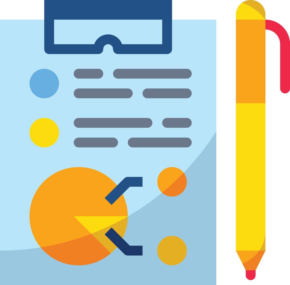 afzet planning analyse pen papier - vlak icoon vector