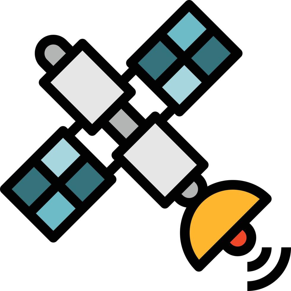 satelliet comsat communicatie - gevulde schets icoon vector