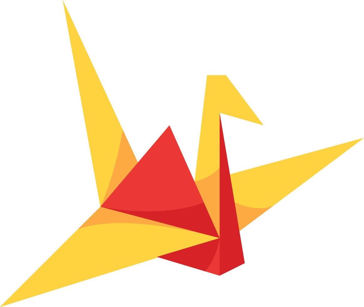 origami papier vogel oud school- - vlak icoon vector