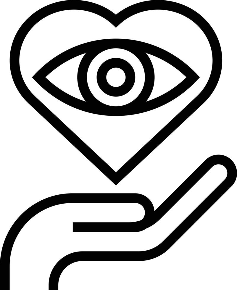 oog zorg oog hart hand- gezondheidszorg medisch - schets icoon vector