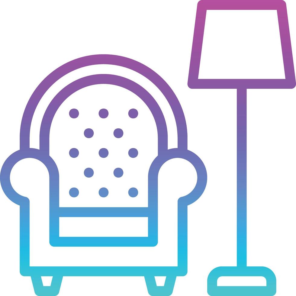 leven kamer sofa stoel lamp meubilair - helling icoon vector