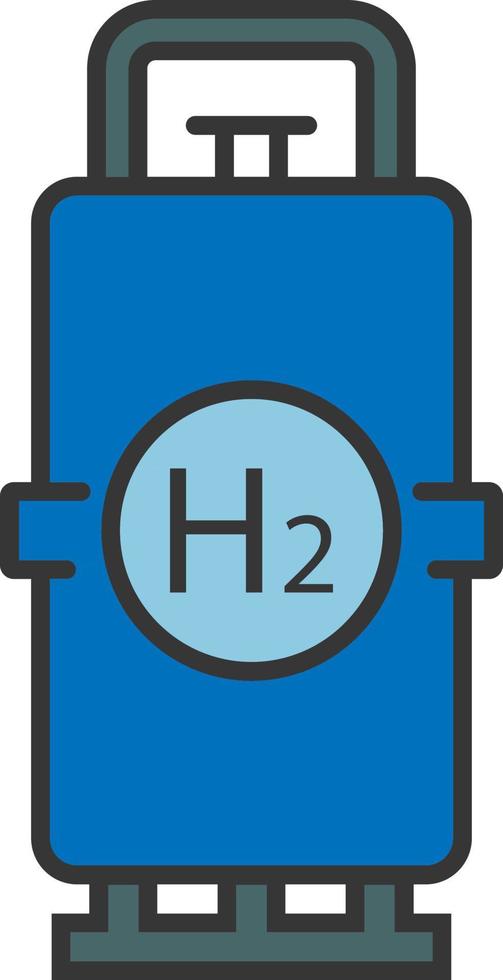 waterstof tank kleur icoon vector