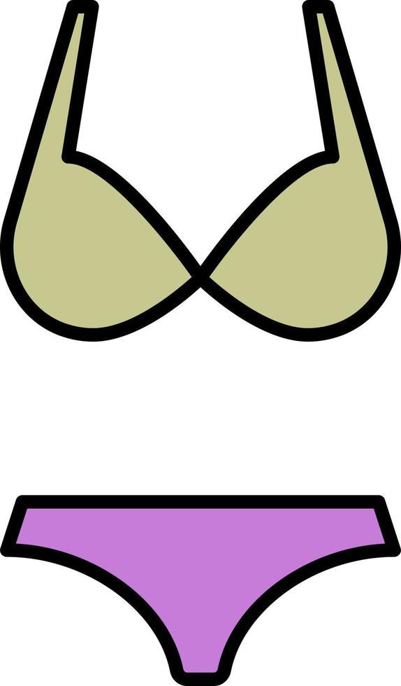 mardi gras, bikini kleur icoon vector