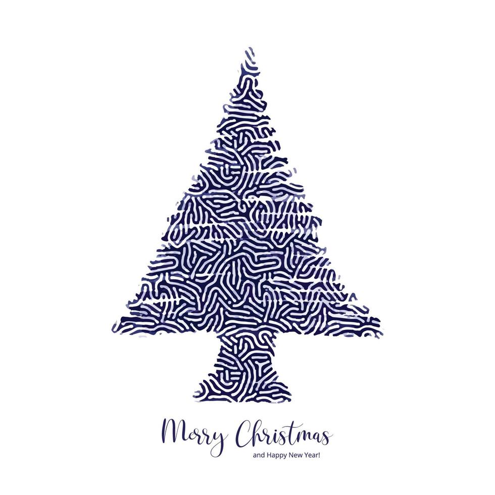 hand- getrokken Kerstmis boom Aan wit achtergrond vector