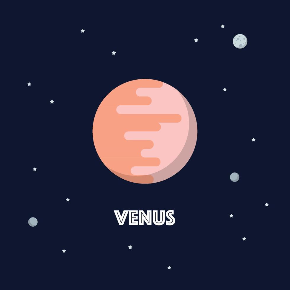 Venus Aan ruimte achtergrond vector