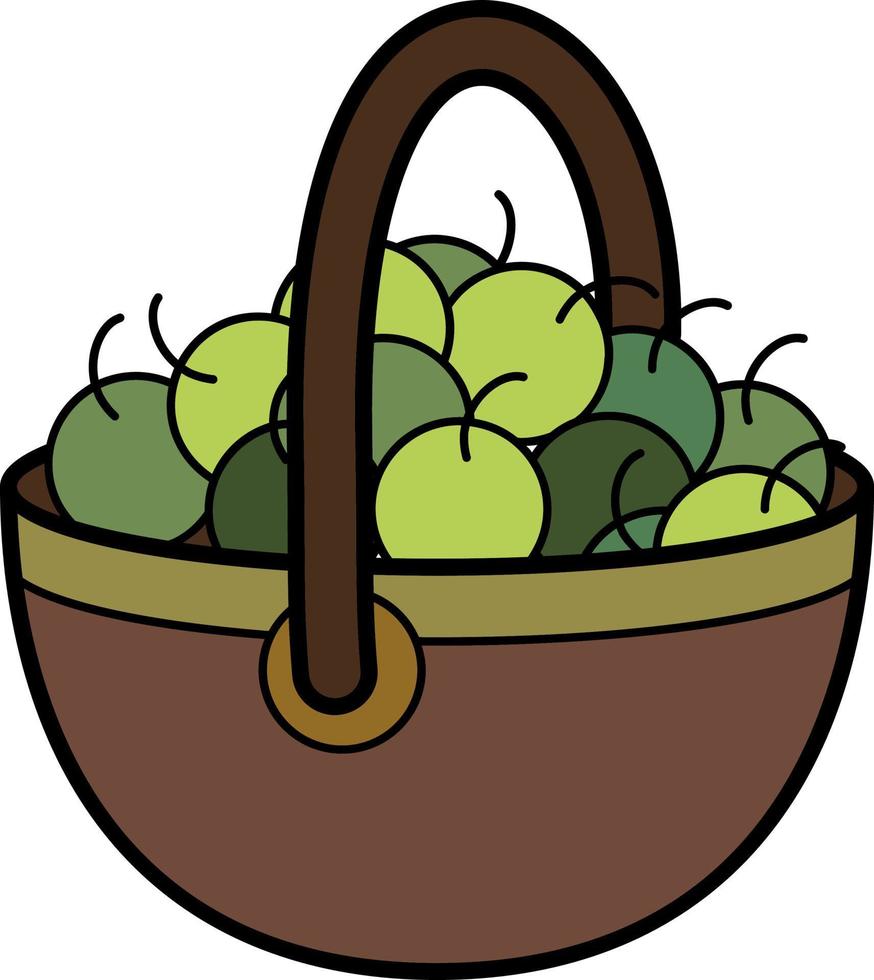 bun met appels kleur icoon vector