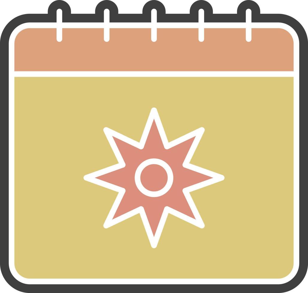 kalender, zon kleur icoon vector