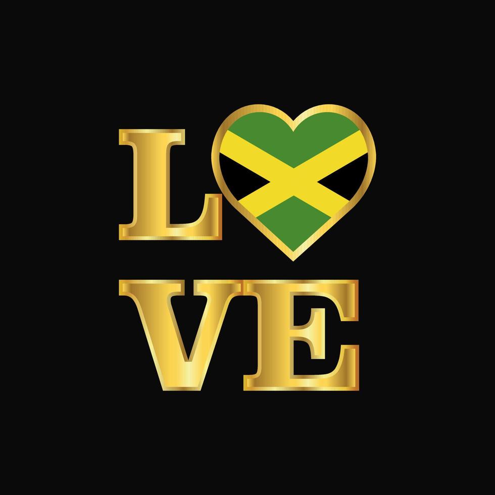 liefde typografie Jamaica vlag ontwerp vector goud belettering