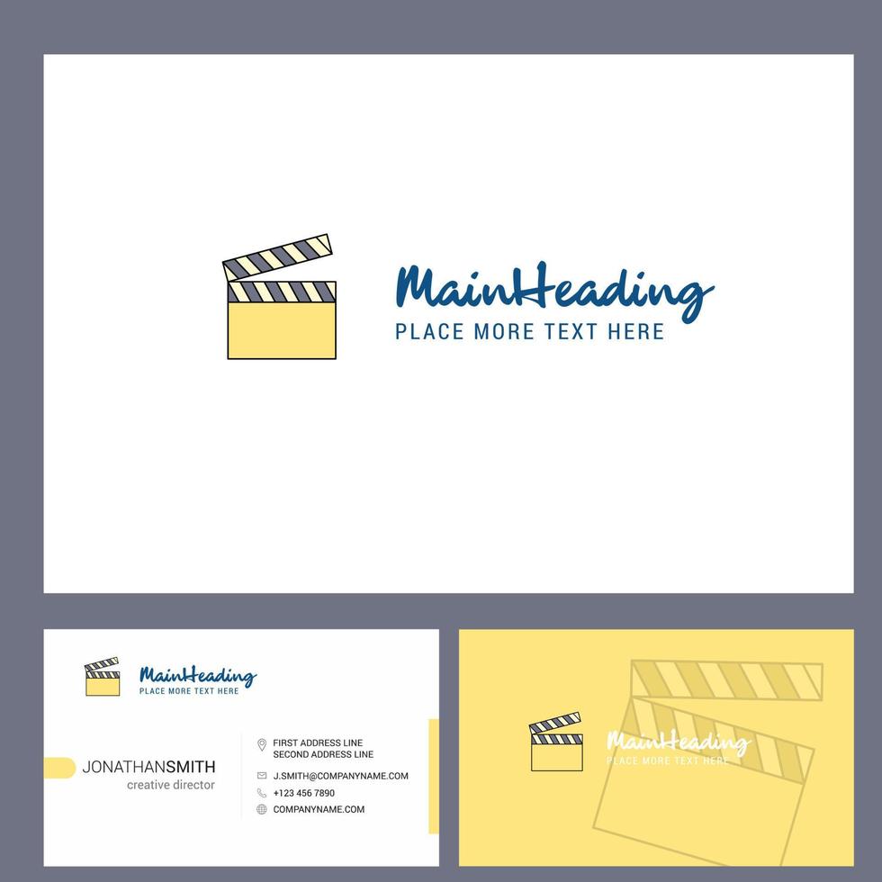 film klem logo ontwerp met slogan voorkant en terug busienss kaart sjabloon vector creatief ontwerp