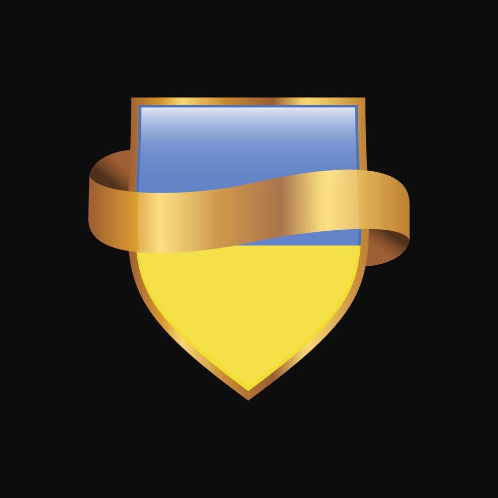 Oekraïne vlag gouden insigne ontwerp vector