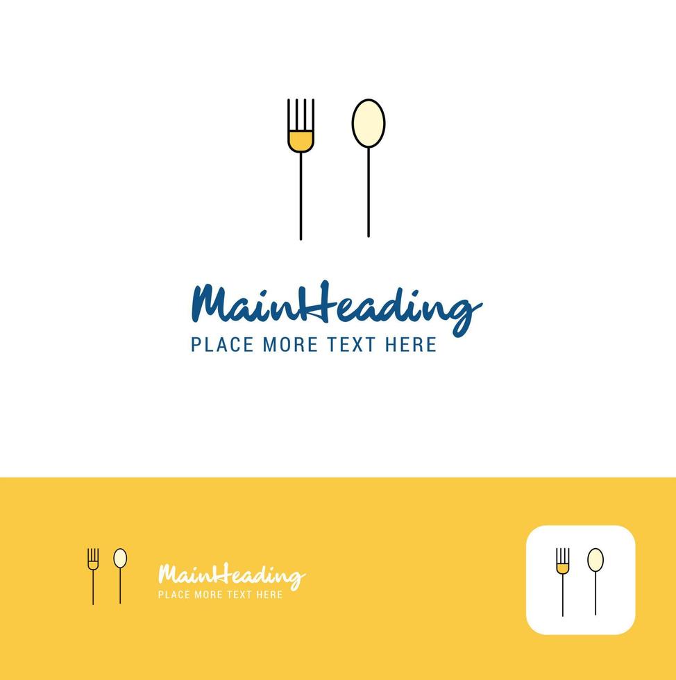 creatief vork en lepel logo ontwerp vlak kleur logo plaats voor slogan vector illustratie