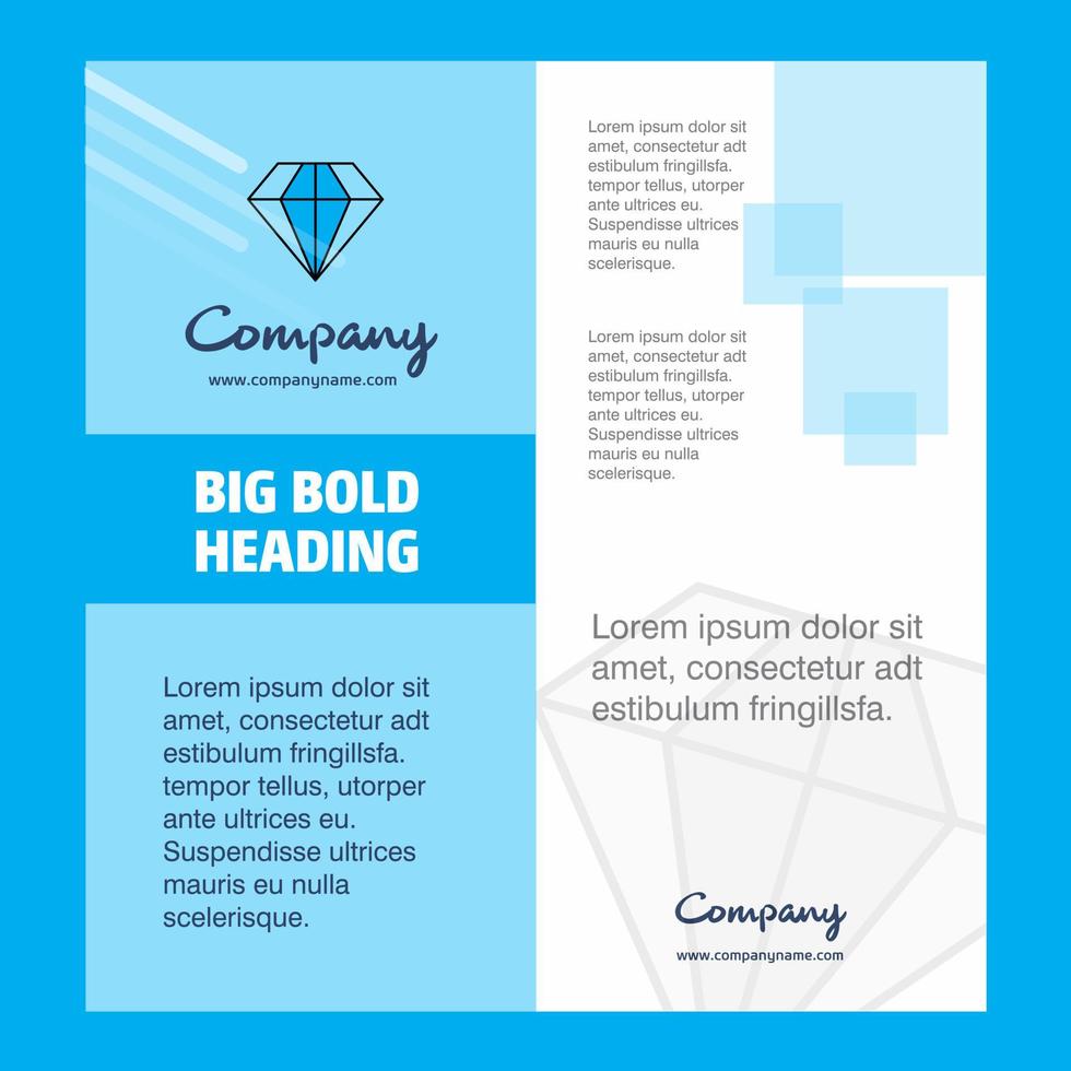 diamant bedrijf brochure titel bladzijde ontwerp bedrijf profiel jaar- verslag doen van presentaties brochure vector achtergrond