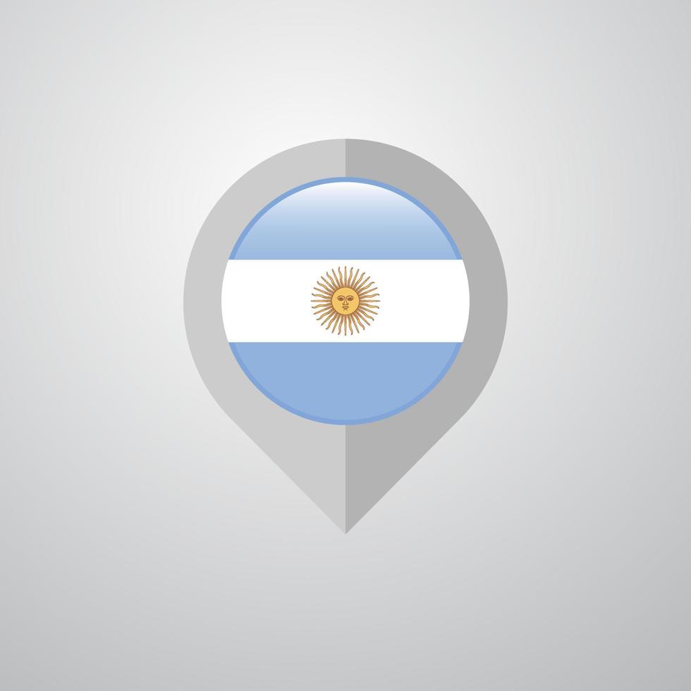 kaart navigatie wijzer met Argentinië vlag ontwerp vector