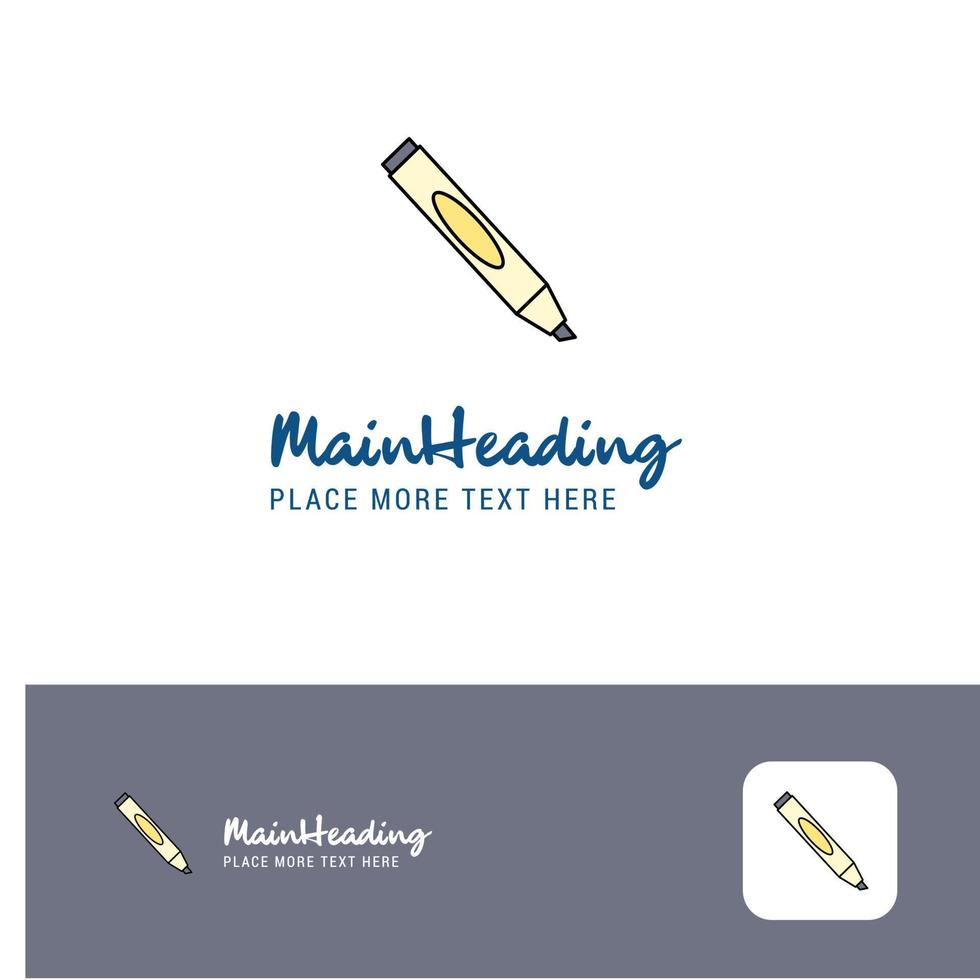 creatief markeerstift logo ontwerp vlak kleur logo plaats voor slogan vector illustratie