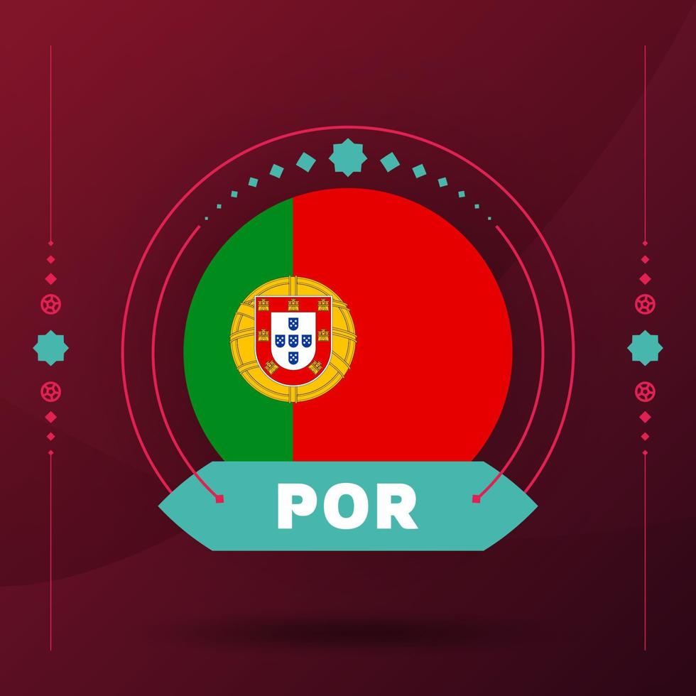 Portugal vlag voor 2022 Amerikaans voetbal kop toernooi. geïsoleerd nationaal team vlag met meetkundig elementen voor 2022 voetbal of Amerikaans voetbal vector illustratie