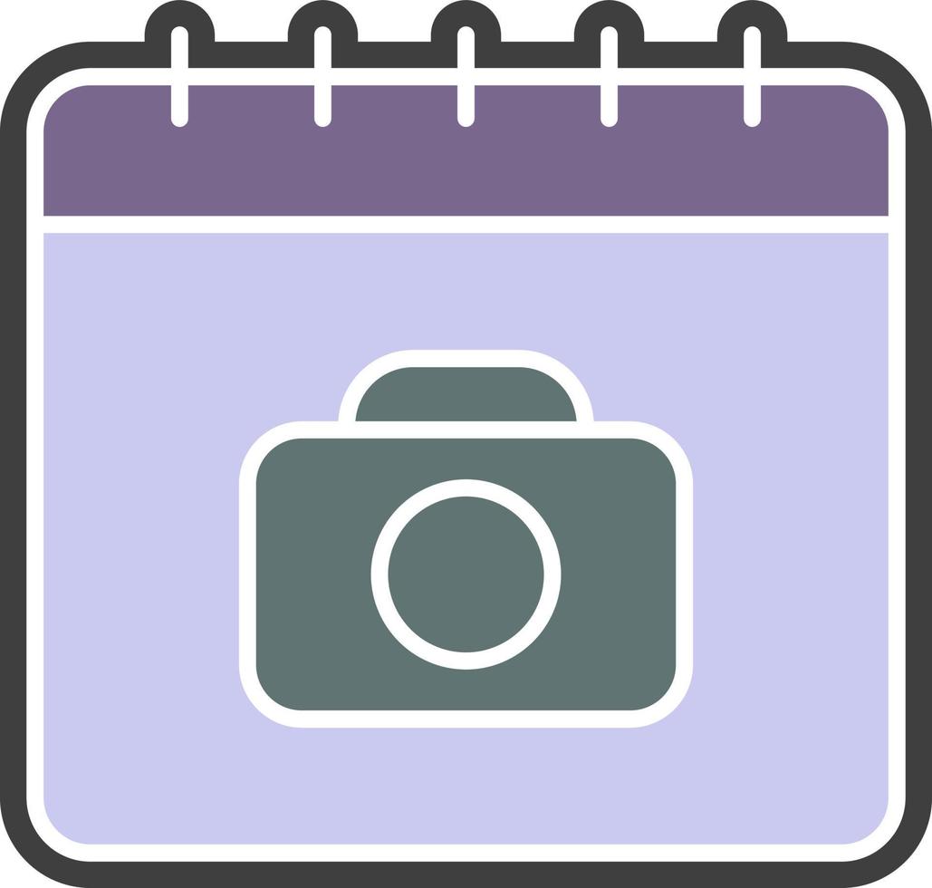 kalender, camera kleur icoon vector
