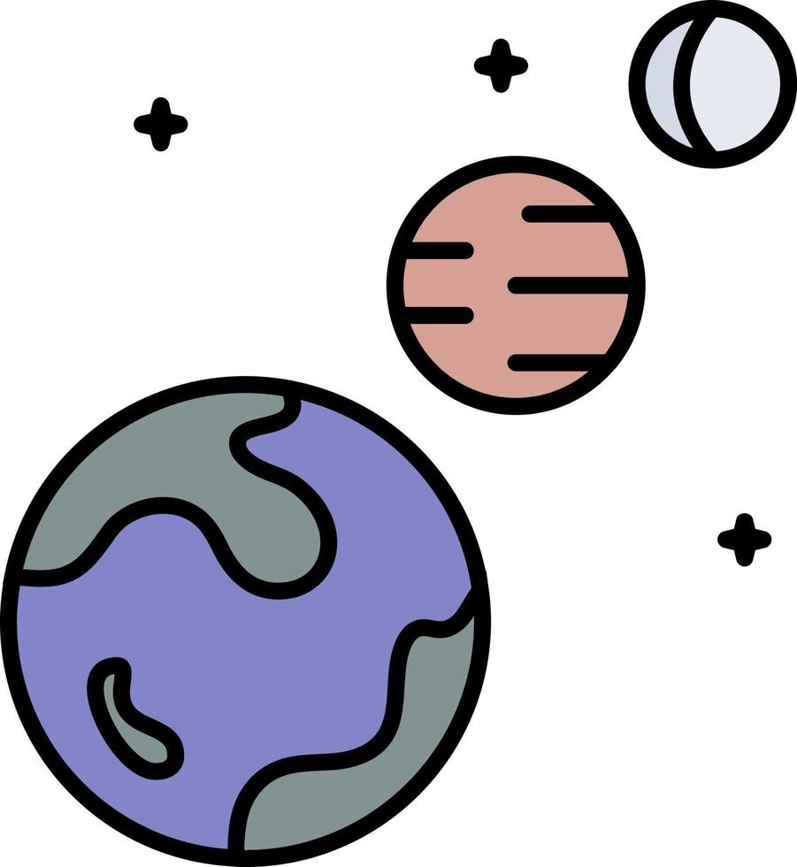 aarde, planeten, ruimte kleur icoon vector