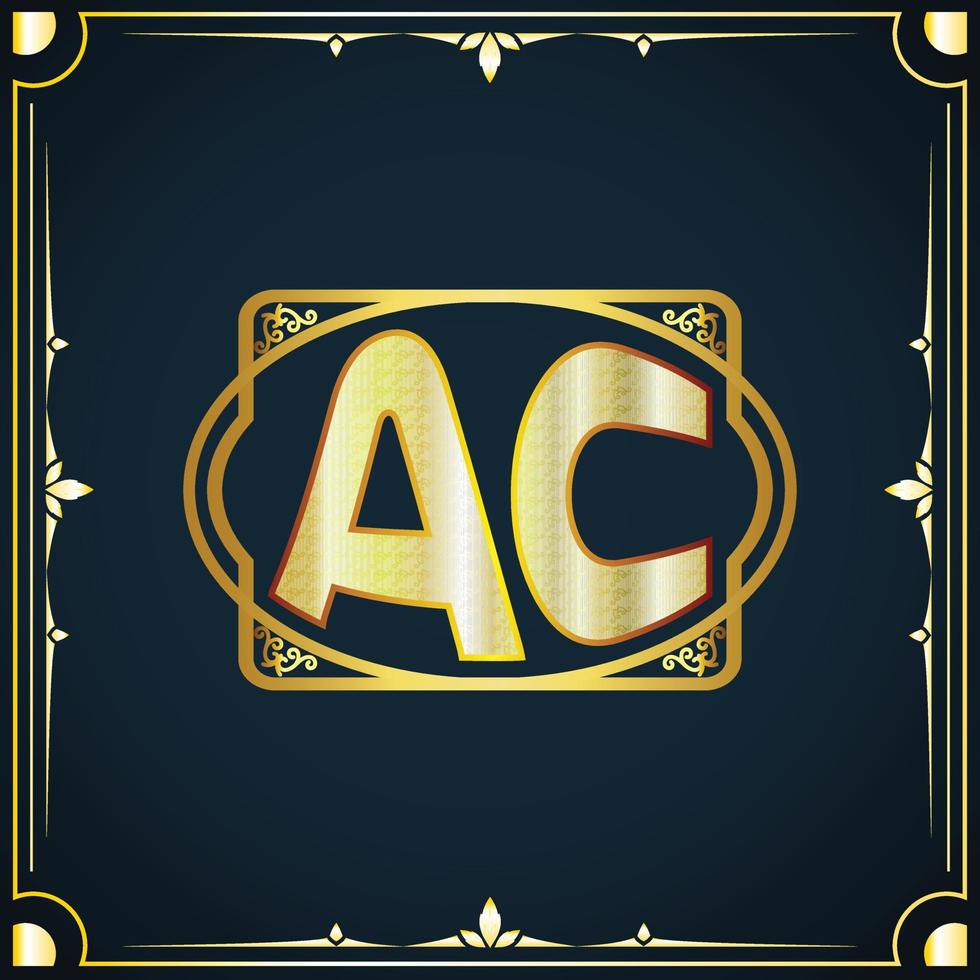 eerste brief ac Koninklijk luxe logo sjabloon vector