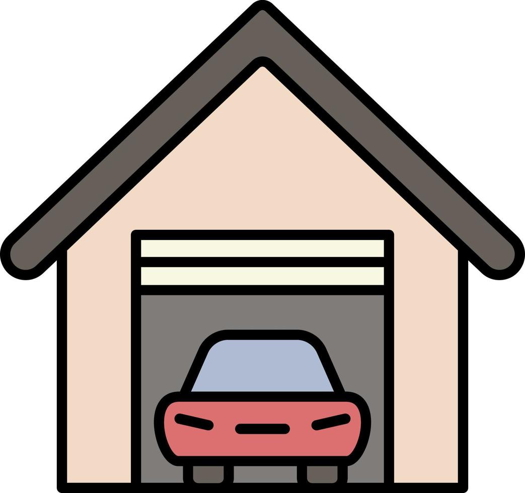 garage, auto kleur icoon vector