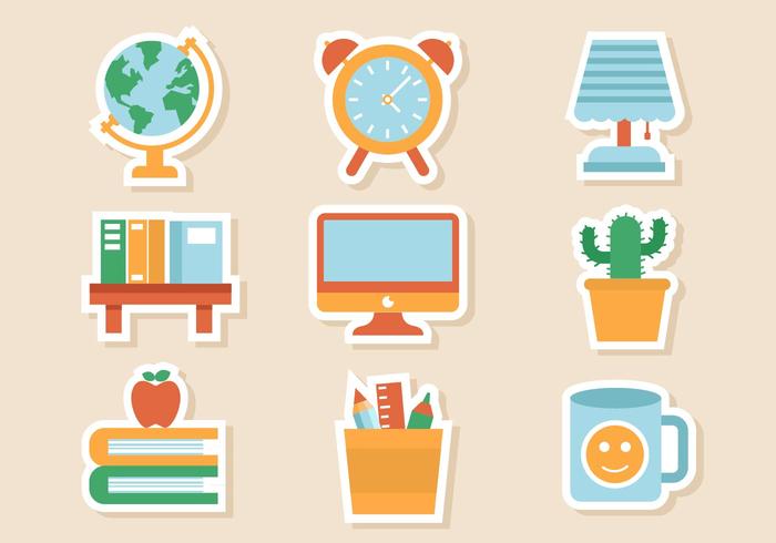 Gratis Studie en Room Icons Vector