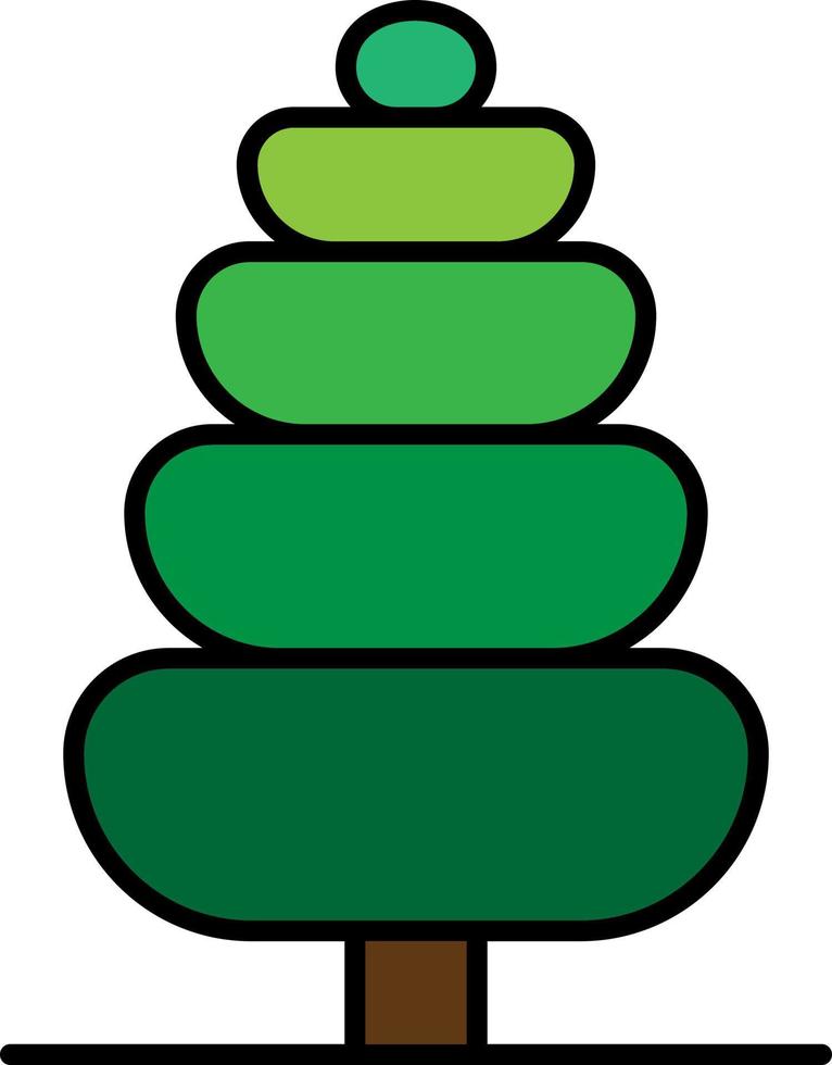 boom, cipres kleur icoon vector