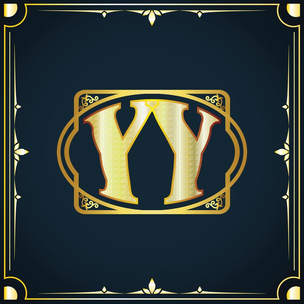 eerste brief yy Koninklijk luxe logo sjabloon vector