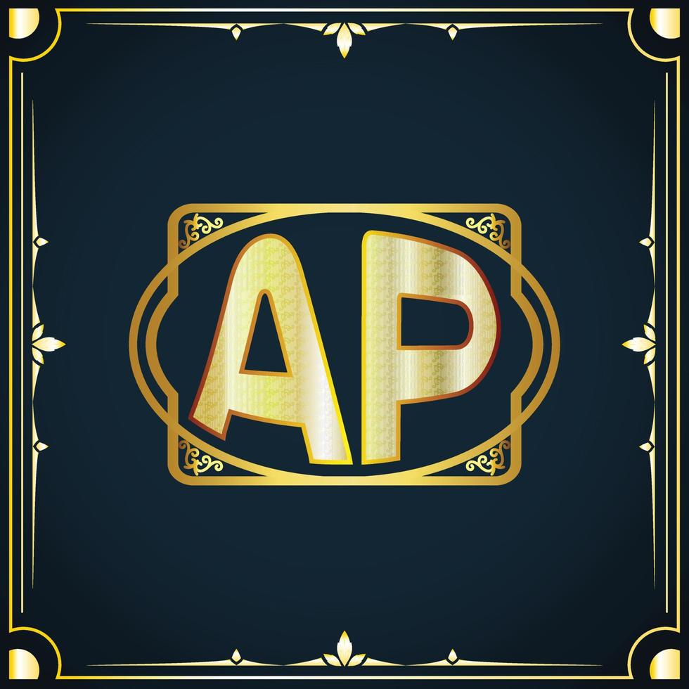 eerste brief ap Koninklijk luxe logo sjabloon vector