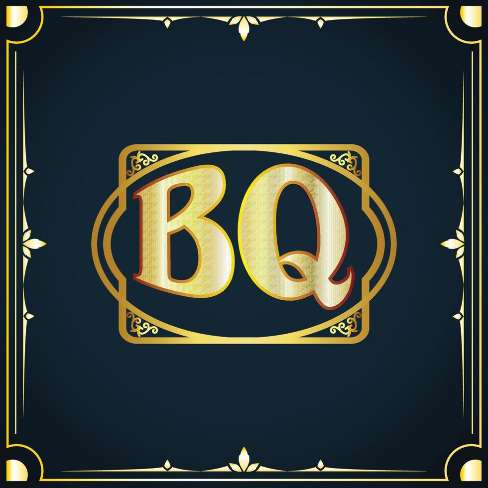 eerste brief bq Koninklijk luxe logo sjabloon vector