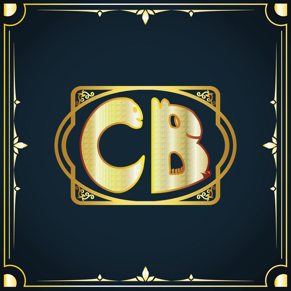 eerste brief cb Koninklijk luxe logo sjabloon vector