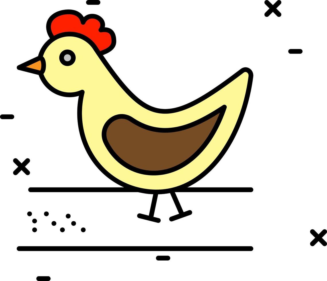 kip kleur icoon vector