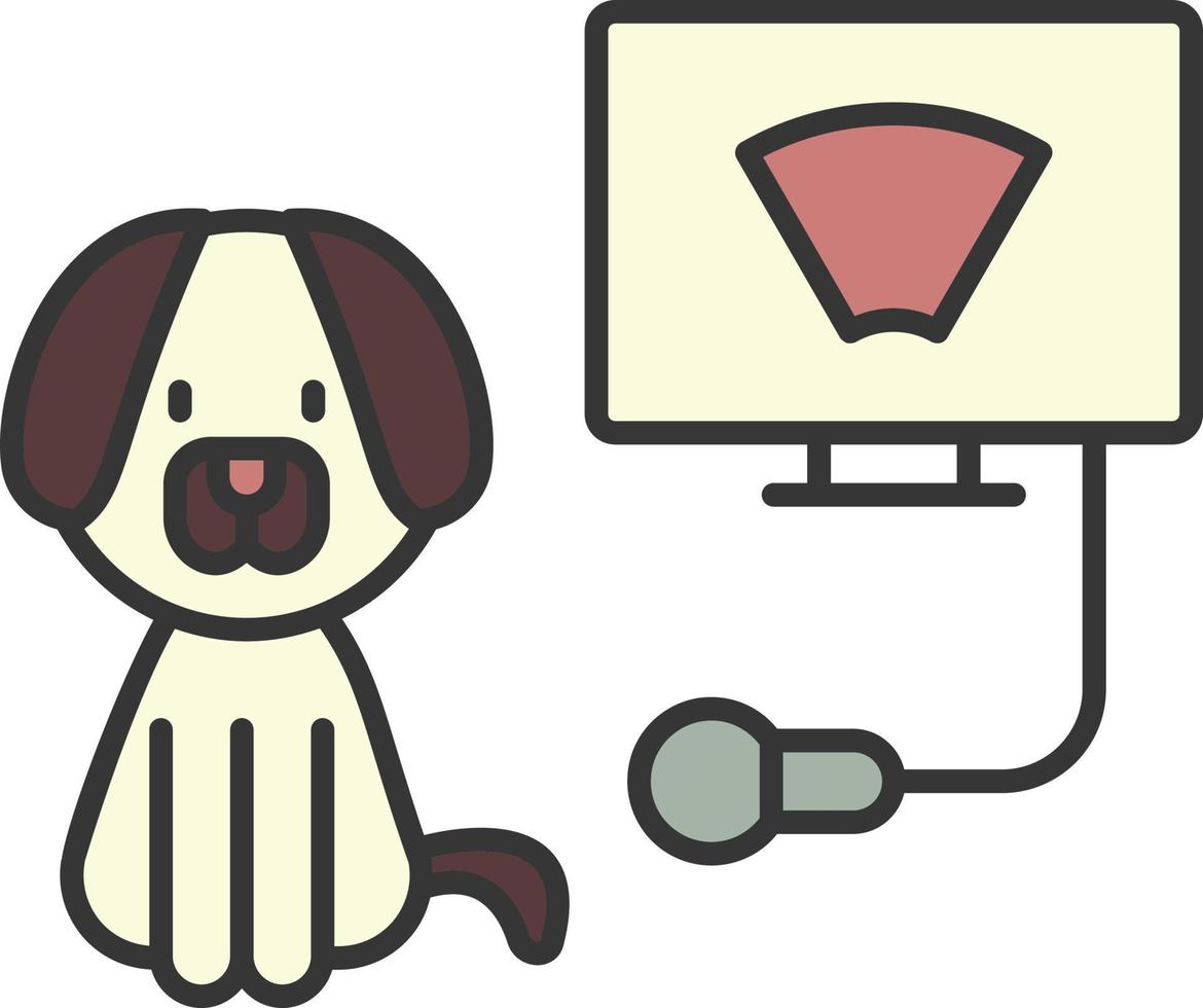 echografie, hond, veterinair kleur icoon vector