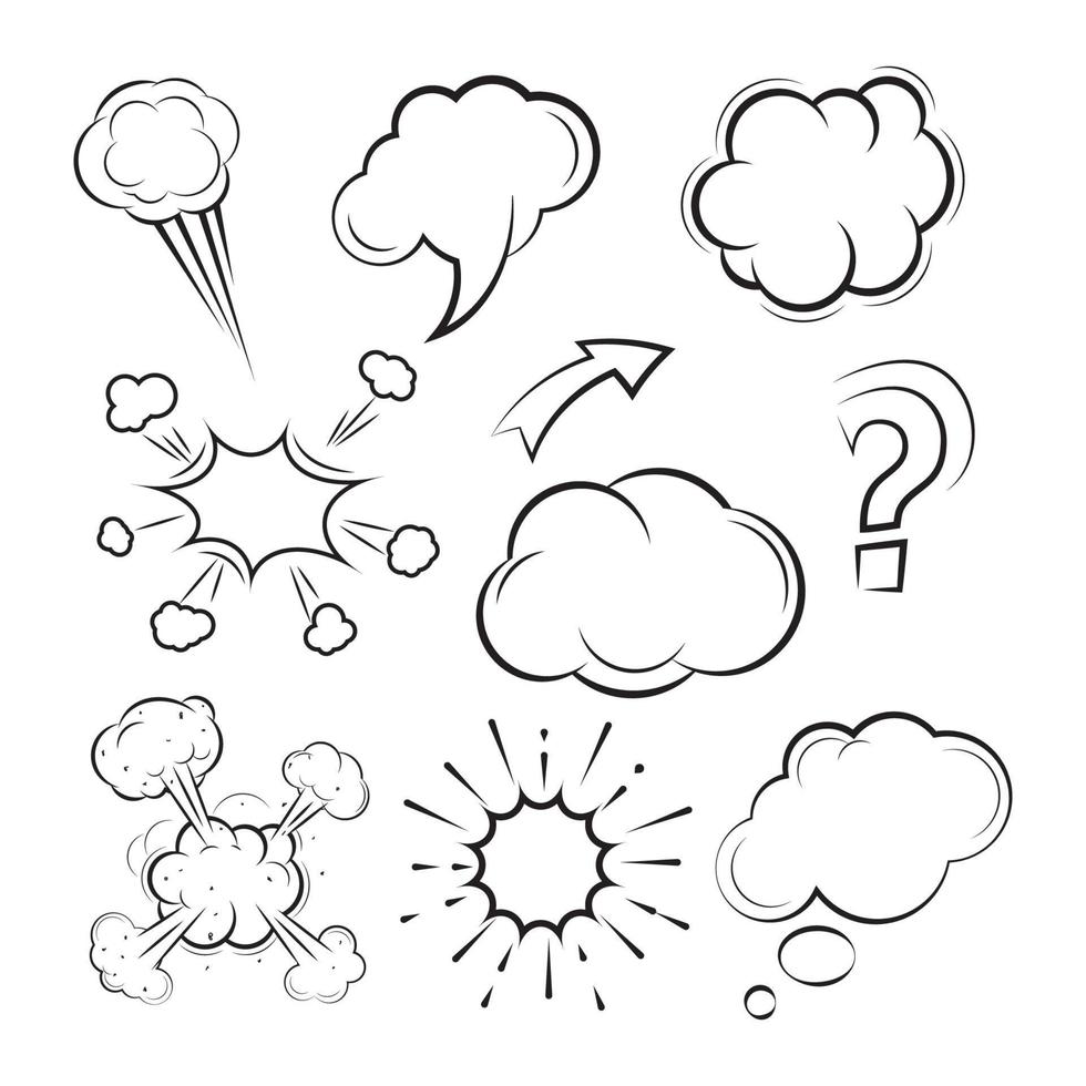 wolk stripboek ontwerp element vector