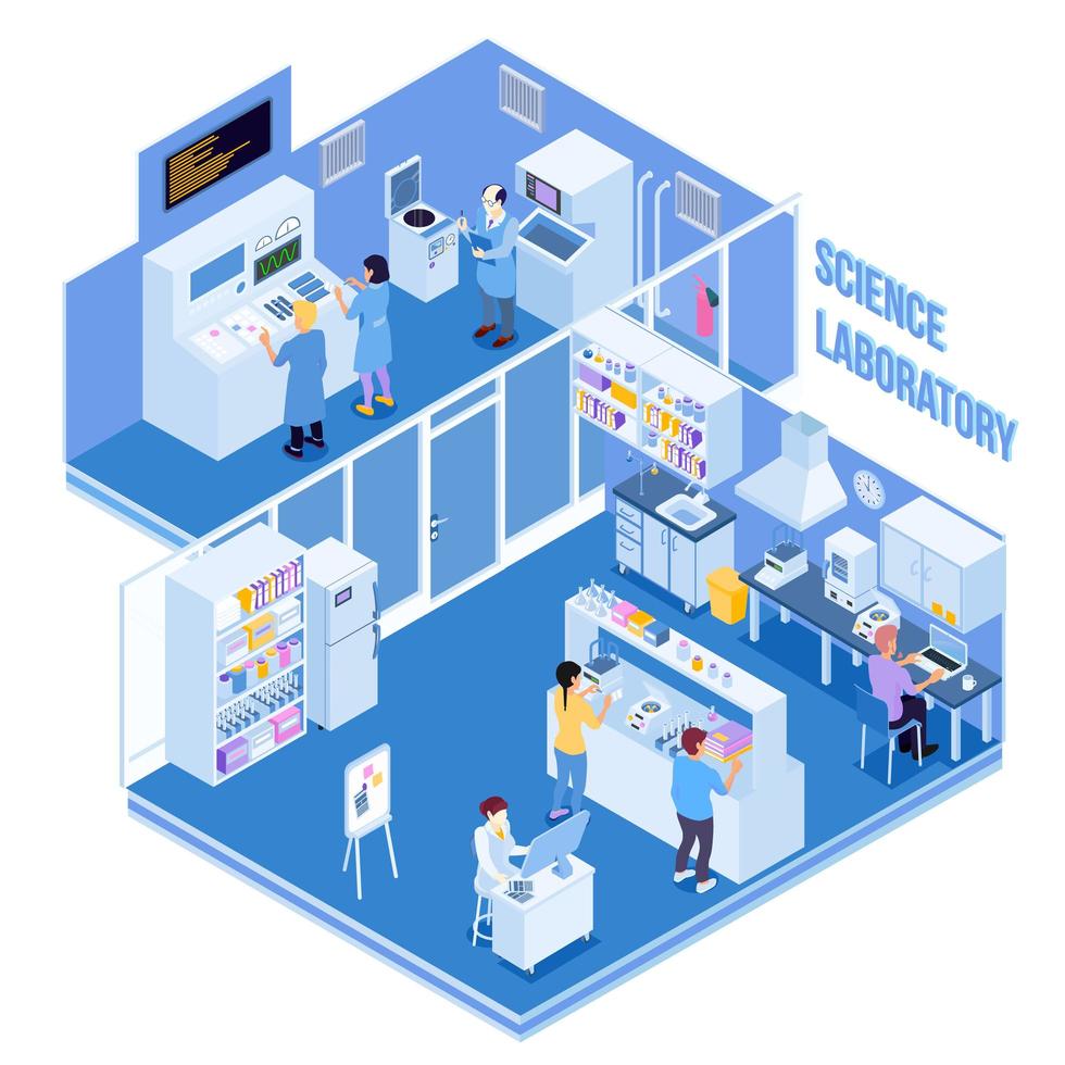 isometrisch science lab-interieur vector