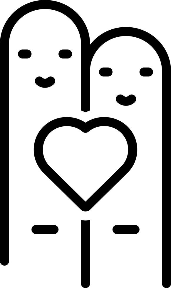lijn icoon voor hart Aan twee vinger vector