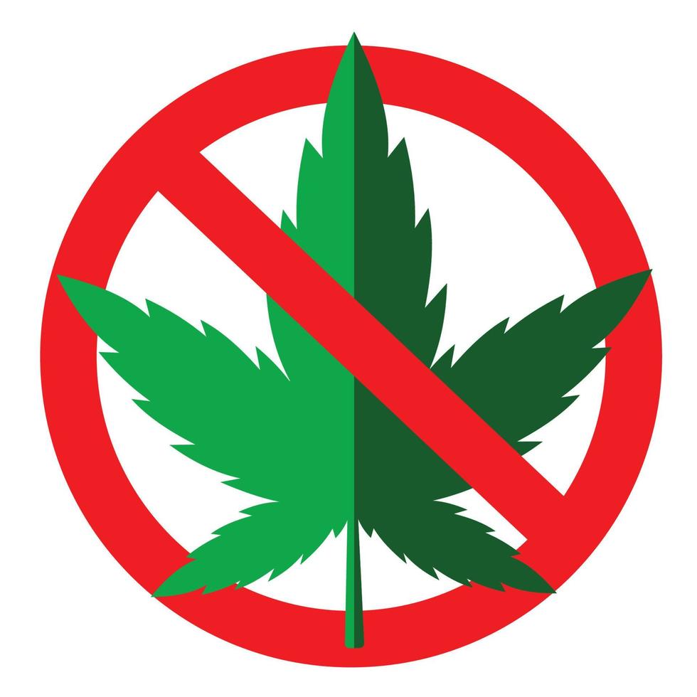 Nee marihuana blad teken symbool vector ontwerp