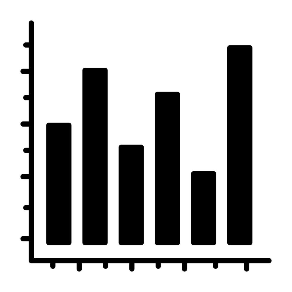 solide histogram icoon, bewerkbare vector