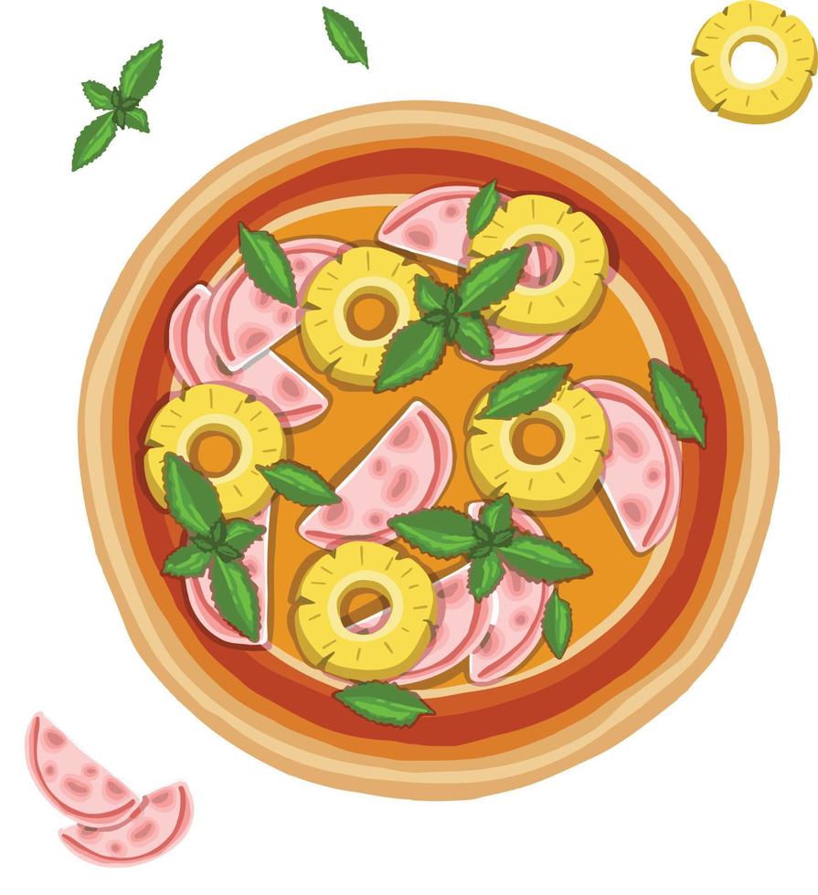 hand- getrokken pizza Aan snijdend bord illustratie vector