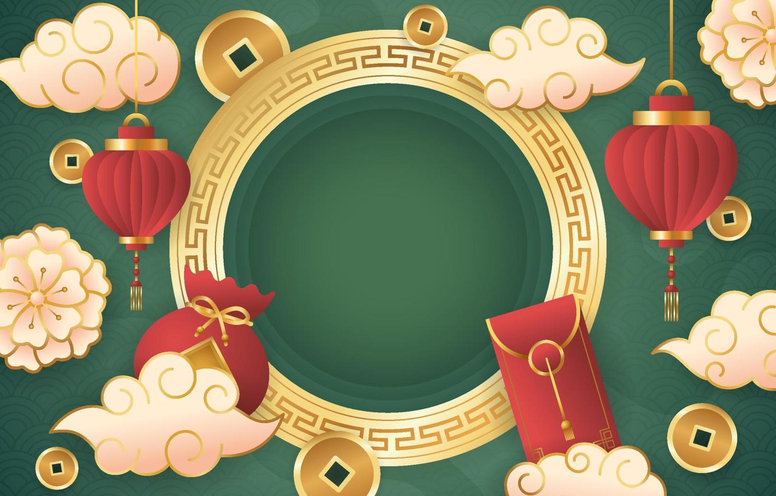Chinees Nieuwjaar achtergrond sjabloon vector