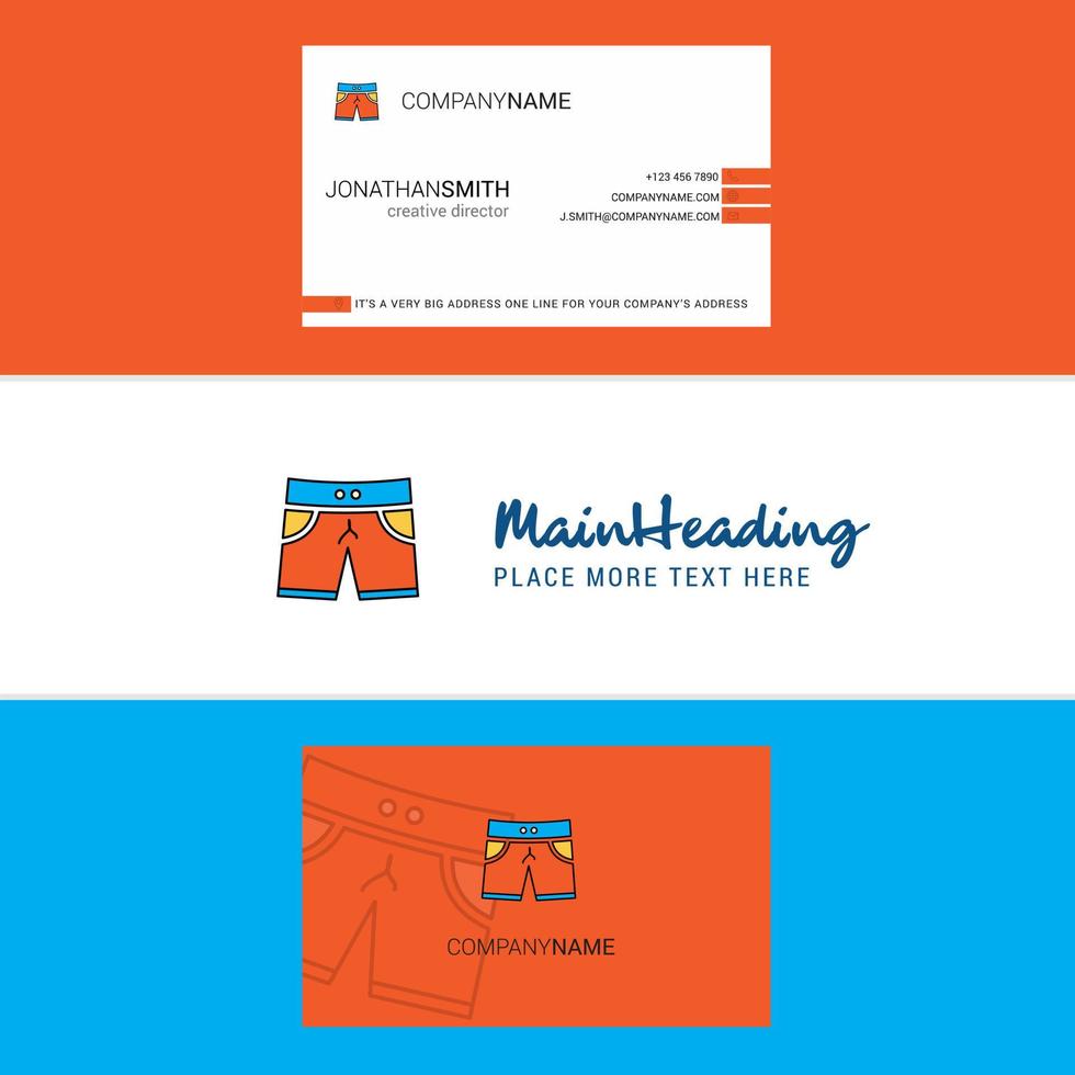 mooi shorts logo en bedrijf kaart verticaal ontwerp vector