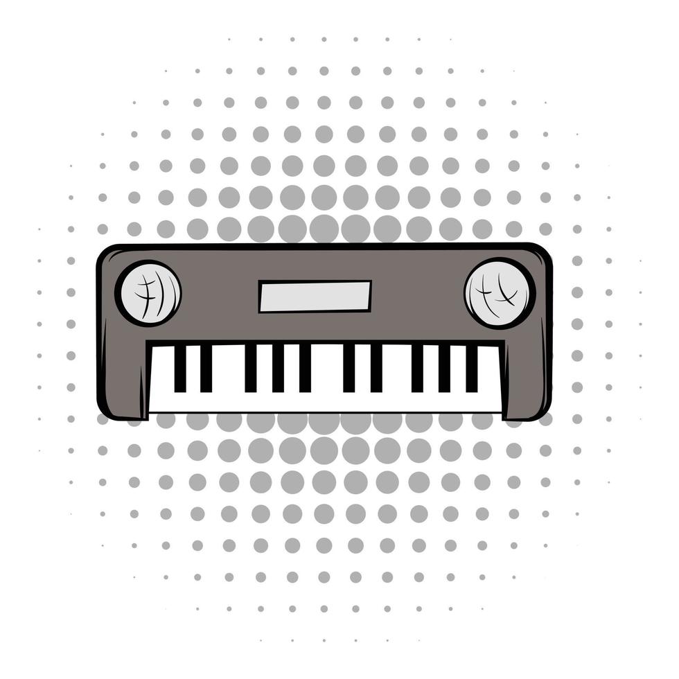 synthesizer grijs comics icoon vector